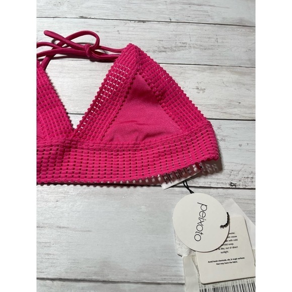 PEIXOTO NAOMI LACE TRIM HALTER BIKINI SWIM TOP - Picture 4 of 9